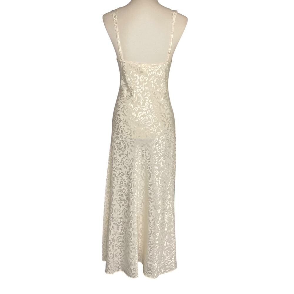 Victoria's Secret Maxi Slip Dress Gown Cream Sequin Lace Slit Large Y2K Coquette - Picture 10 of 15